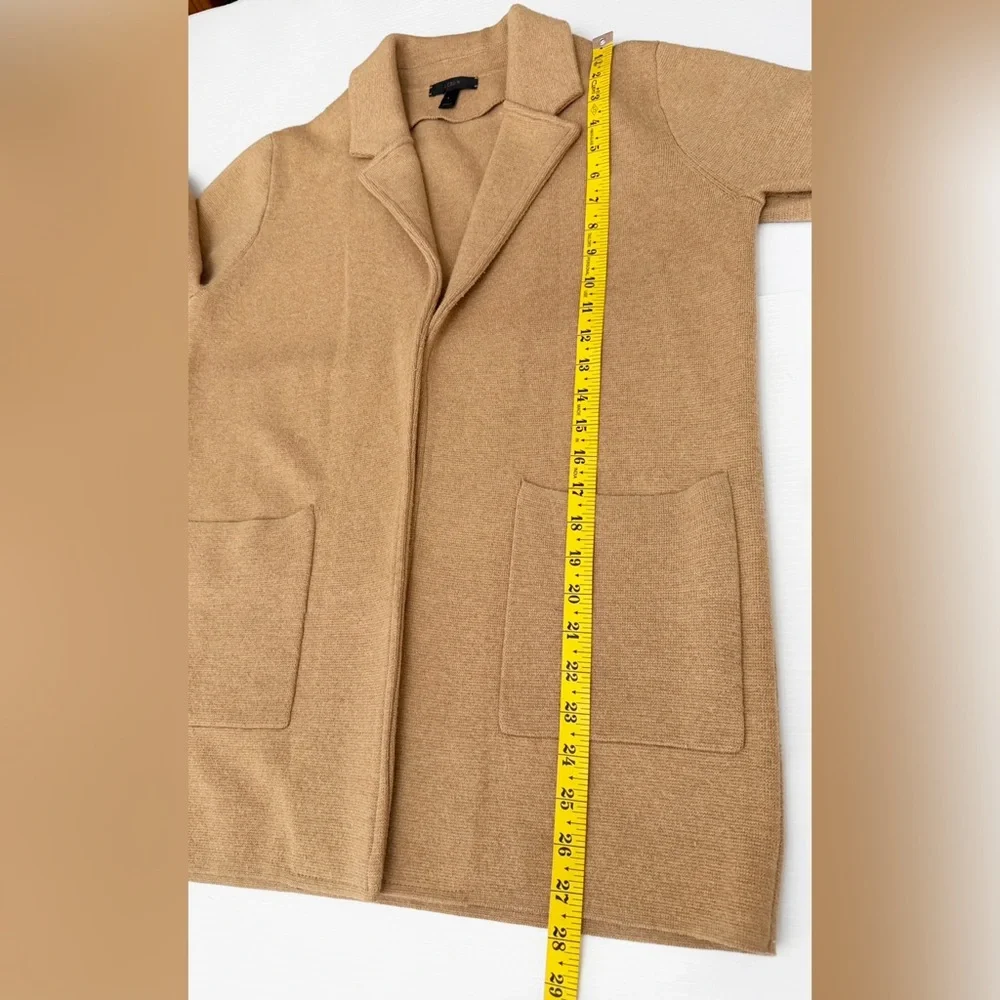 J. Crew Camel Sophie Open Front Sweater Blazer Cardigan - S